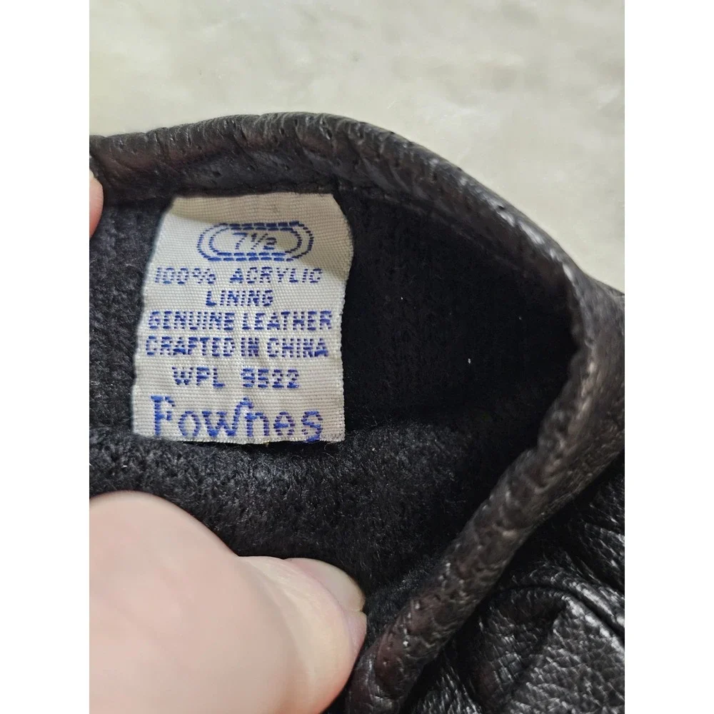 Vintage Fownes Brown Leather Gloves Womens Size‎ 7 1/2